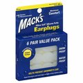 Macks silicone value pack earplugs pair, 6PK 591319